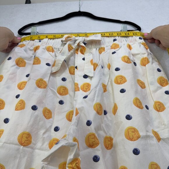 Flan Shorts Men XL White Blueberry Pancake Print Cotton Drawstring Pocket Brunch - Picture 6 of 15